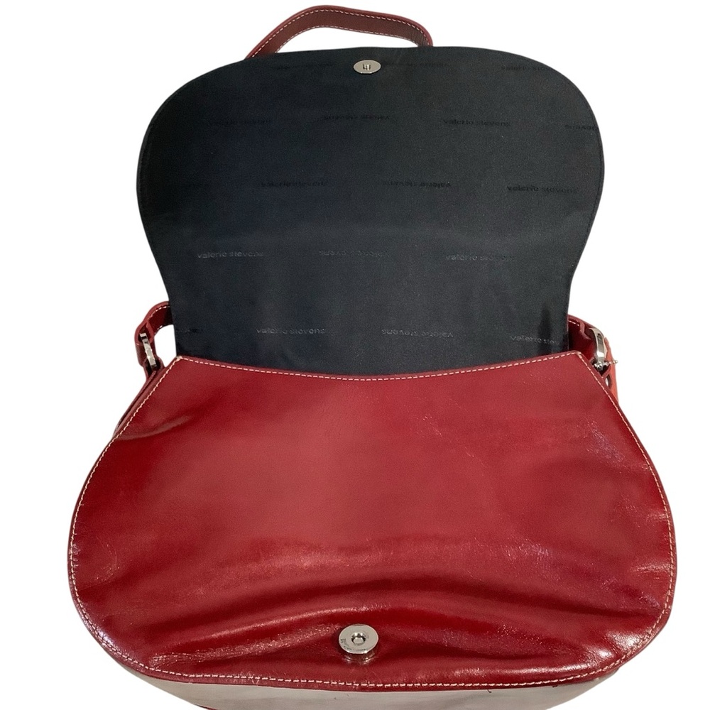Valerie Steven’s Vintage Y2K Burgundy Leather Saddle Bag Rare - Picture 9 of 16